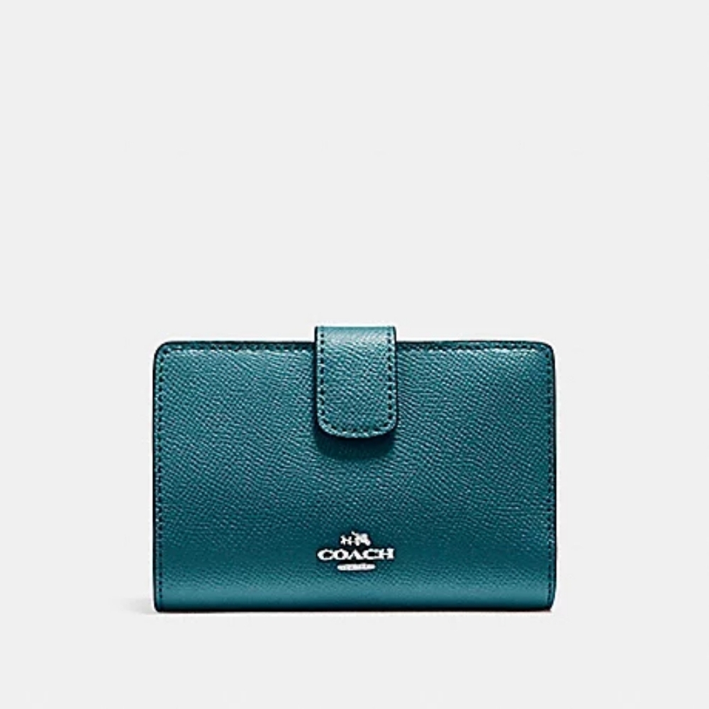 COACH F54010 MEDIUM CORNER ZIP WALLET IN CROSSGRAIN LEATHER